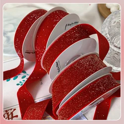 Luxurious Red Velvet Ribbon Used for Christmas Home Decoration, Valentine's Day Packaging Ribbon Wedding Party Decoration Ribbon