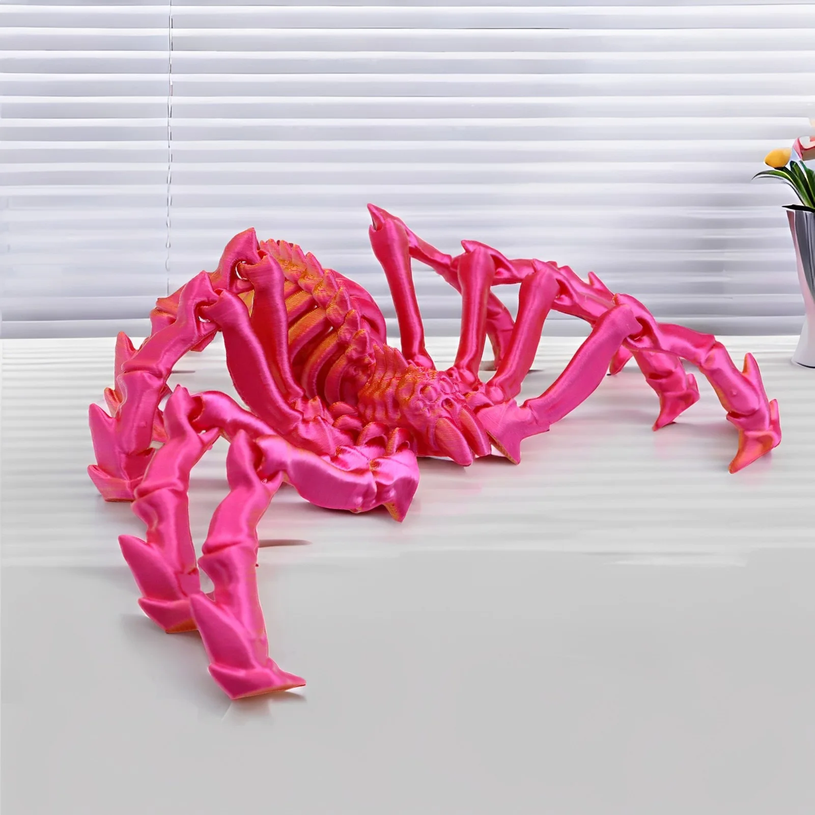 لعبة عنكبوت مفصلية مطبوعة ثلاثية الأبعاد نموذج حشرة زحف واقعية لتعليم العلوم لتزيين حفلات الهالوين