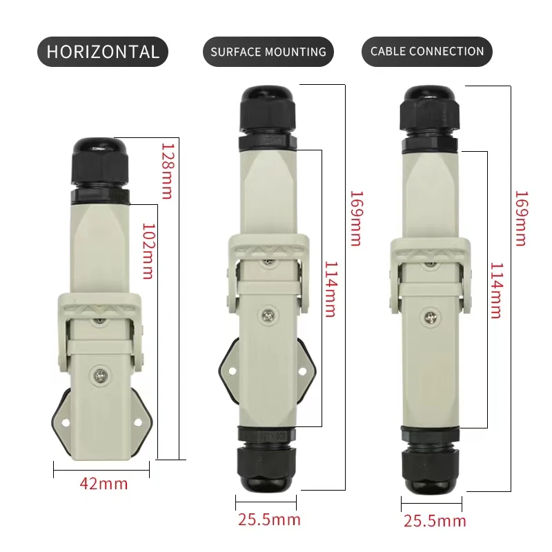 HDC-HA Heavy Duty Connector 4/5/6/8 Pins Industrial Waterproof Aviation Socket Plug Plastic Housing 250V 10A/16A