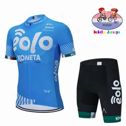 EOLO KOMETA Baby Team Quick Dry Kids Short Sleeve Cycling Jersey Set Children Breathable Bike Clothing Boys Summer Bicycle Wear