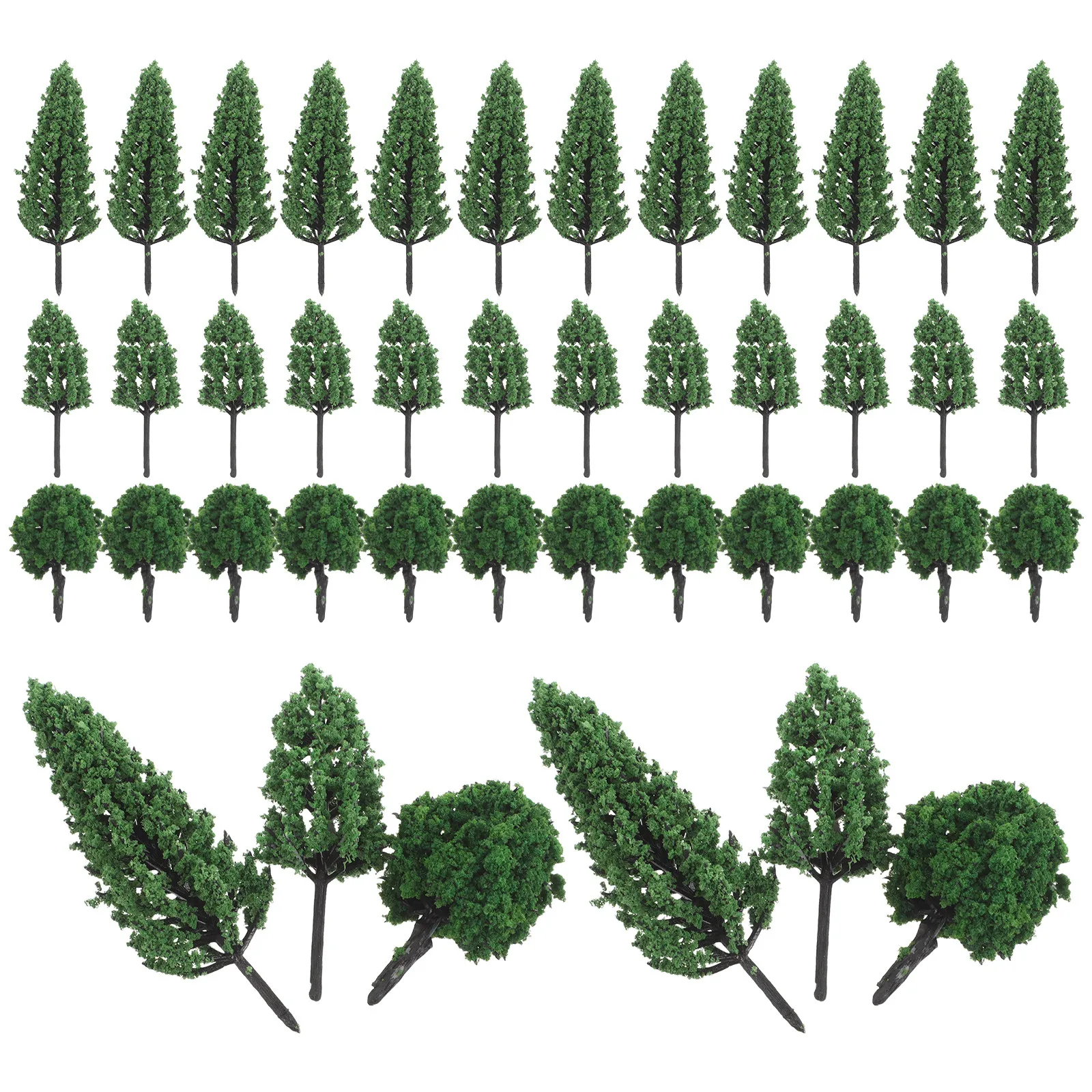 50Pcs Architectural Scenery Trees Miniature Realistic Small Trees for Train Layout Sand Table Natural Landscaping Decoration