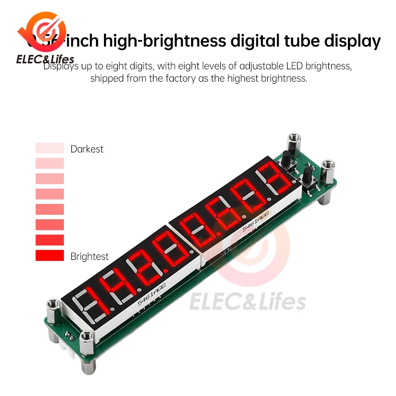 Red Green Blue 0.1 to 60MHz RF Signal Frequency Counter DC 8V~15V With LED Display Digital Cymometer Meter Tester 20MHz~2400MHz