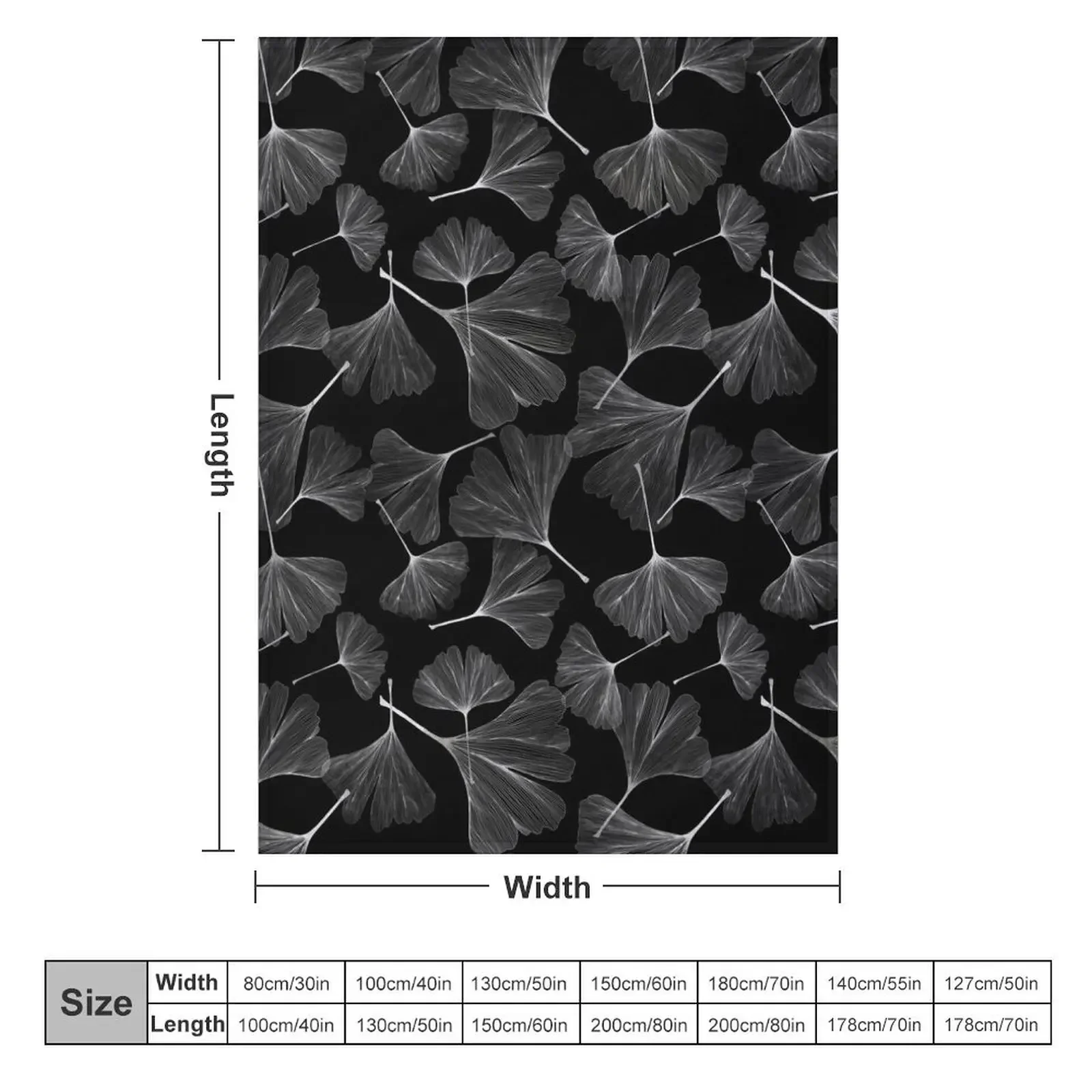 Black and white gingko pattern Throw Blanket heavy to sleep Decorative Throw warm winter Blankets For Sofas Blankets