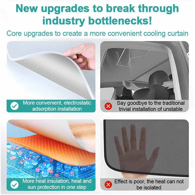 ستائر سقف سيارة جيلي بويو أطلس NL-3، ملحقات 2016 و2017 و2018 و2019 و2020، ستائر سقف بفتحة سقف تعمل بالامتصاص الكهروستاتيكي #5