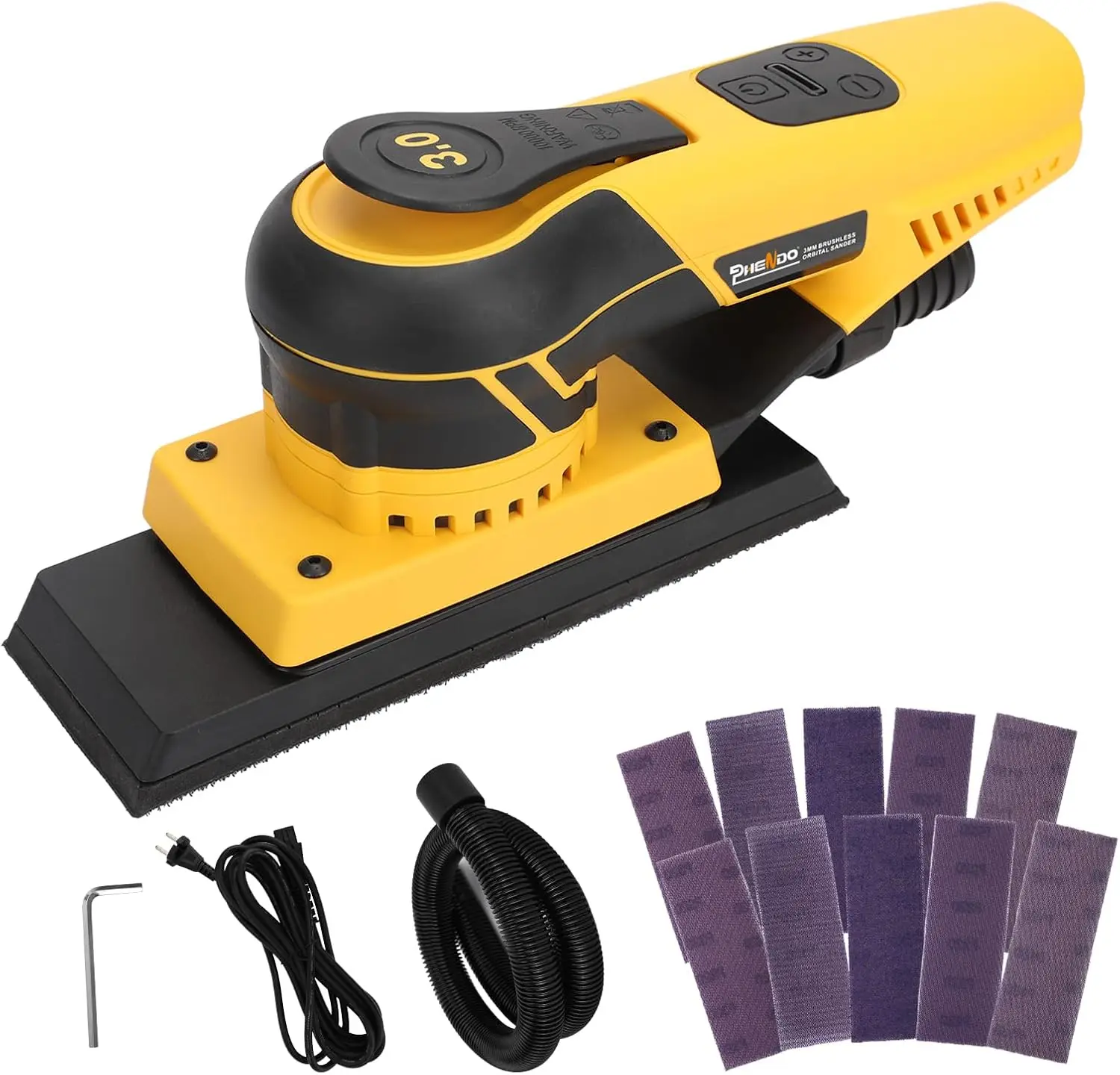 

350W 3A Electric Sheet Random Orbital Sander with Pluggable Wire,Central Vacuum, Sanders for Woodworking, Primary Wood and Panel