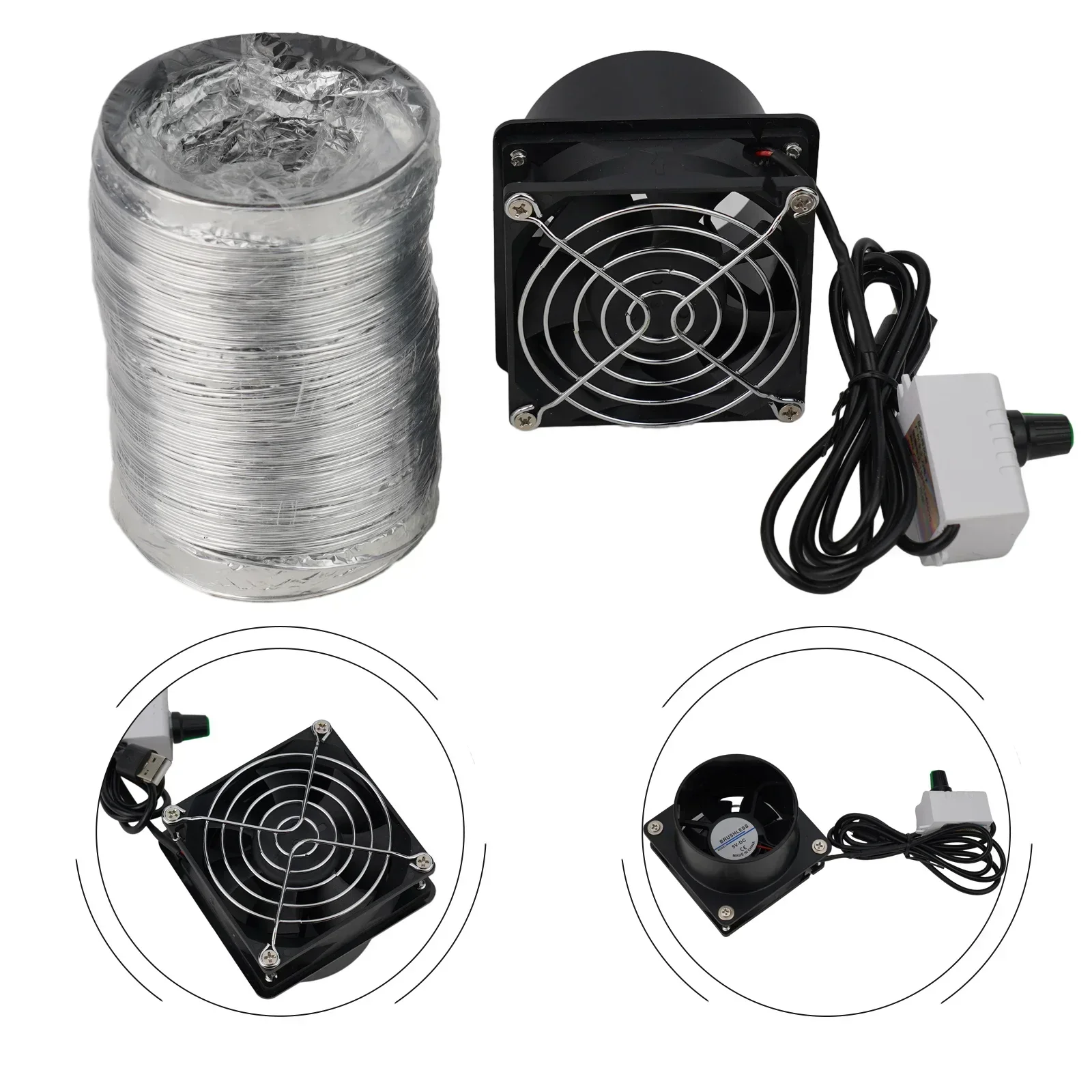 1set  Adjustable Speed Solder Smoke Absorber ESD Fume Extractor Fan Pipe Duct Exhuast Fan With 2M Pipe Tub Ventilation Fan