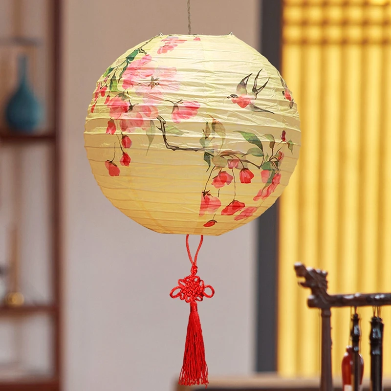 New 6 Pcs Chinese Paper Lantern,12 Inch Chinese Oriental Style Decorative Party Round Paper Lanterns