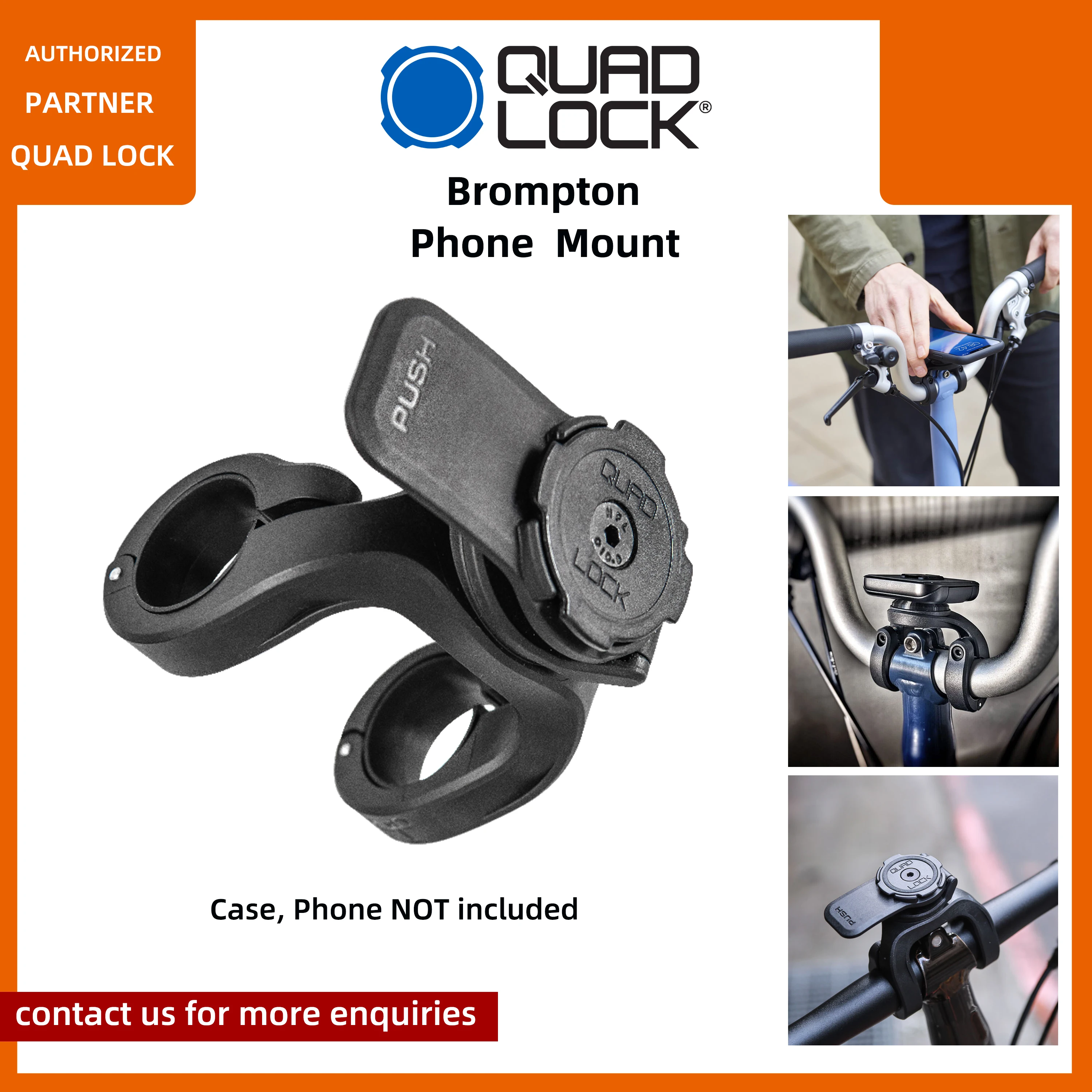 Quad Lock Phone Mount For BROMPTON 25.4mm