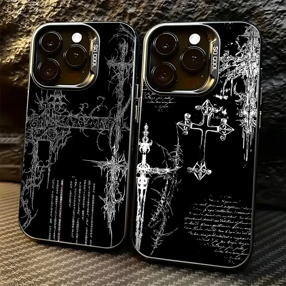 Luxury Darks Cross Phone Case for Samsung Galaxy S26 S25 S24 S23 S22 S21 S20 Note20 FE Ultra Edge Plus 4G 5G Anti Fall Cover