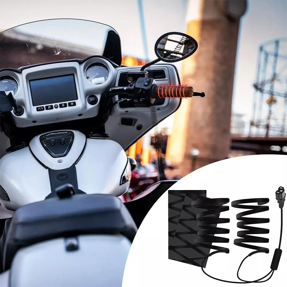 Heated Motorcycle Grips Electric Heated Handle Heating Warmer Grip Control Cover Grips Winter Handlebar 3-gear Cold-proof S Y9f9