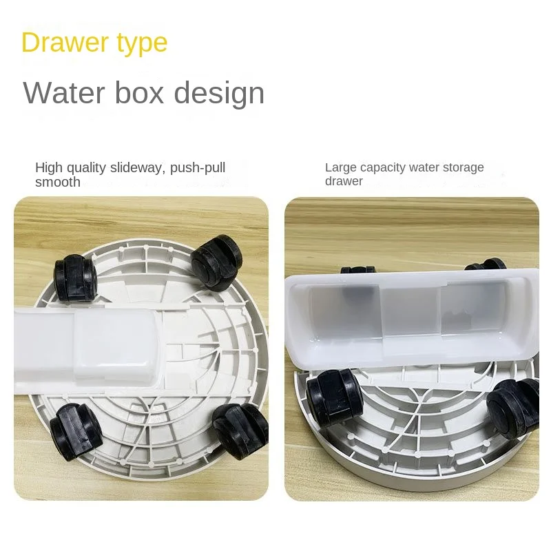 Verdikte Bloempot Beugel Beweegbare Potbakken Bonsai Basis Met Lade Type Watercontainer Universele Wielen En Afvoergaten