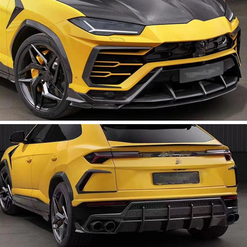 100% Dry Carbon Fiber Body bumper Kit For Lamborghini URUS T Style Carbon fiber front lip rear diffuser