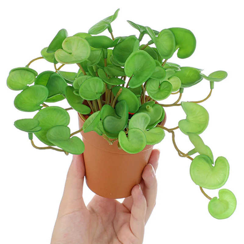 15cm Künstliche Pflanze Mini-Bouquet Kupfermünzgras Weichgummi Künstliche Grünpflanzen Wandbehang für Heim Büro Garten Dekoration – Detail 3