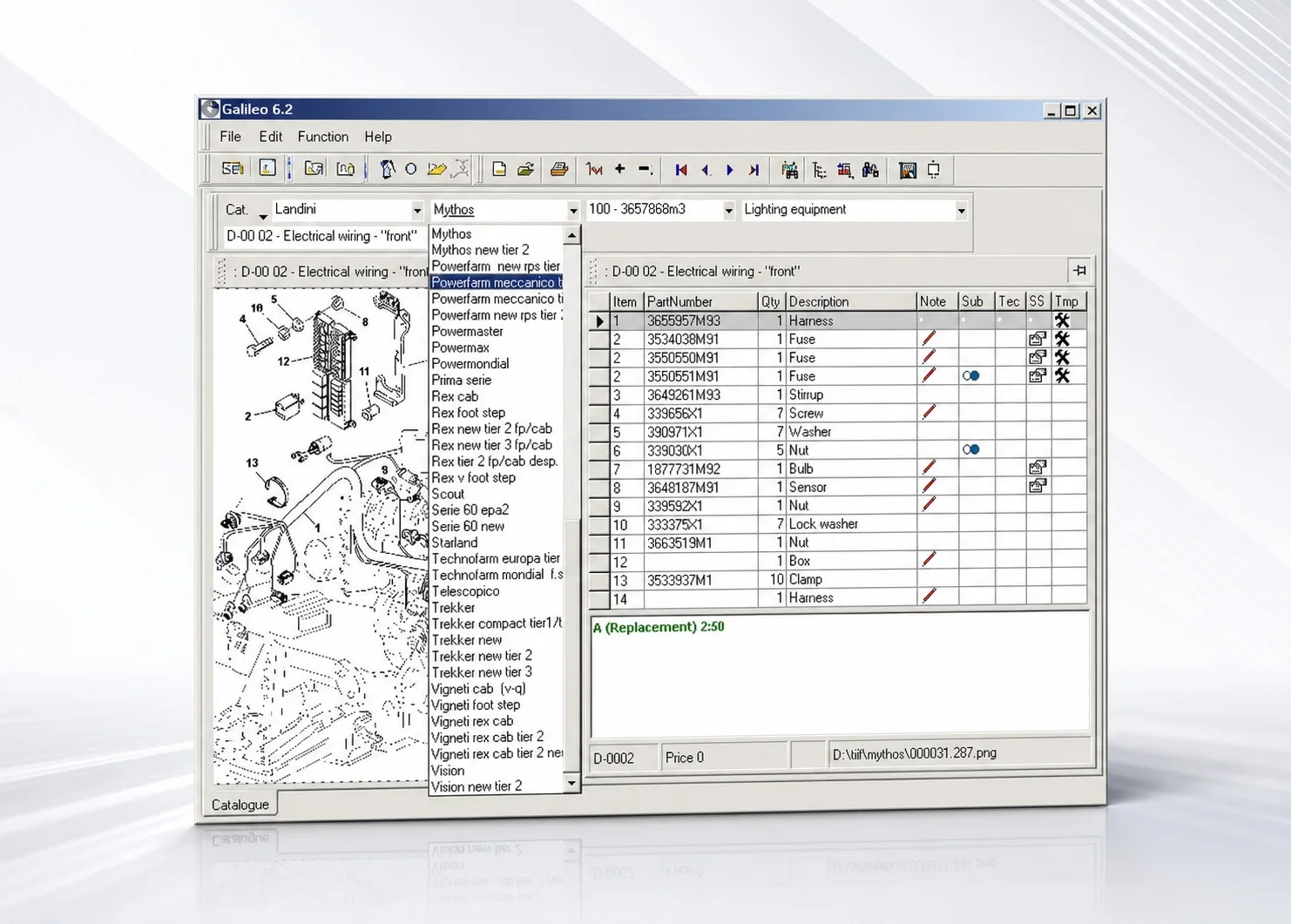 AutoCD Landini 7.3 Galileo Electronic Spare Parts Identification Catalog
