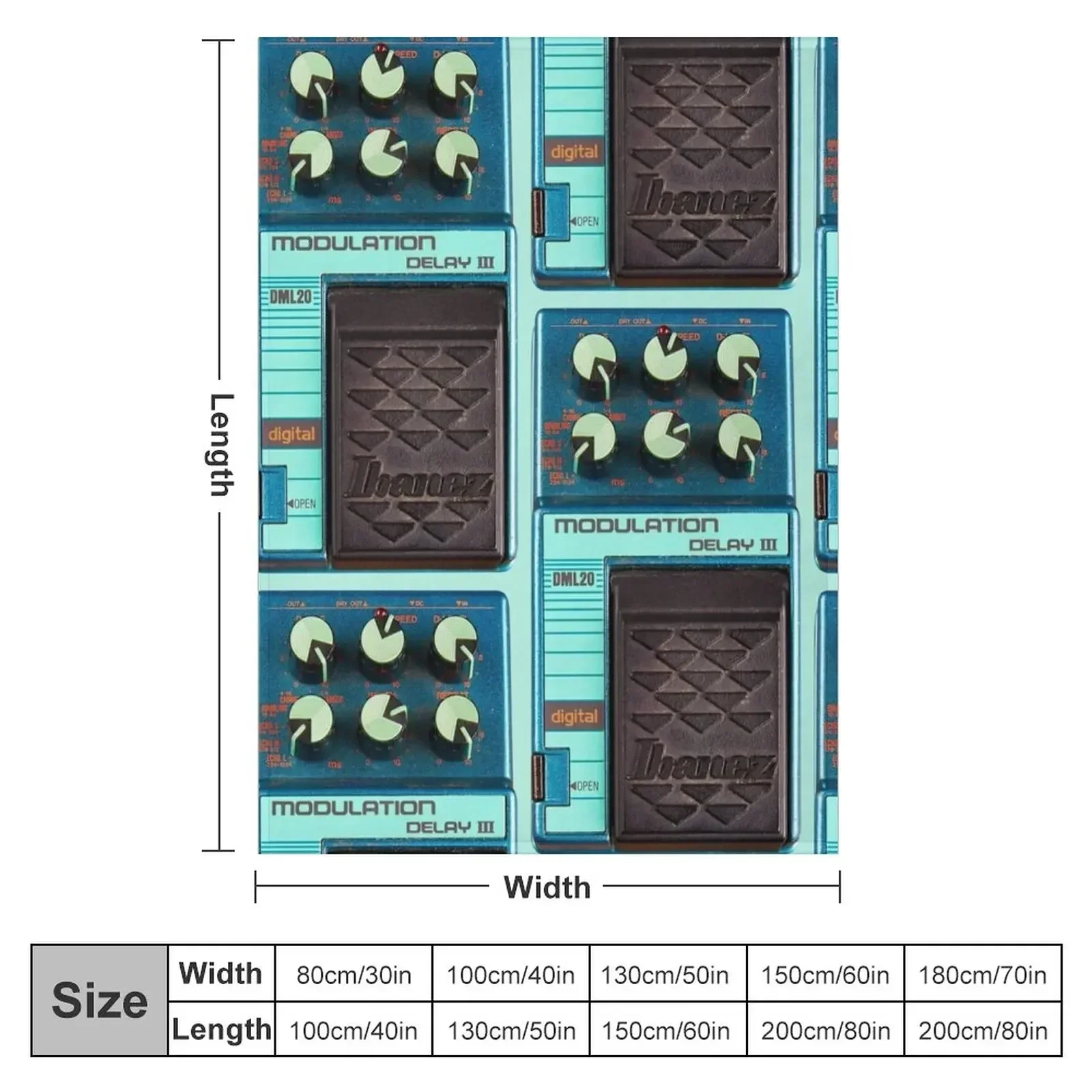 New Guitar Pedal Ibanez DML 20 Modulation Delay III Aqua Throw Blanket Soft Luxury Designer valentine gift ideas Blankets