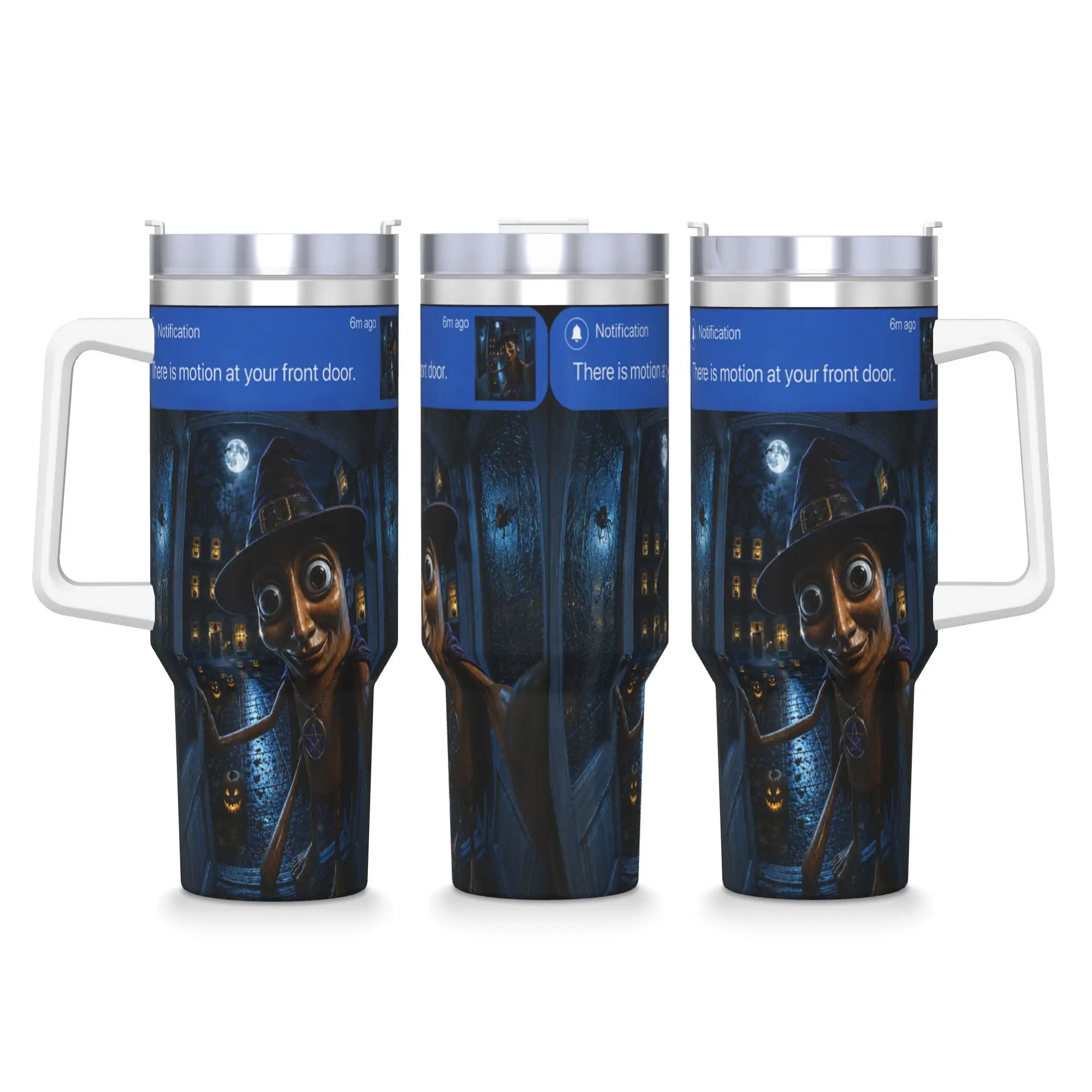 There is Motion at Your Front Door Tung Tung Sahur Halloween Tumbler  Cold and Hot Water Bottle Stainless Steel Thermal Cups