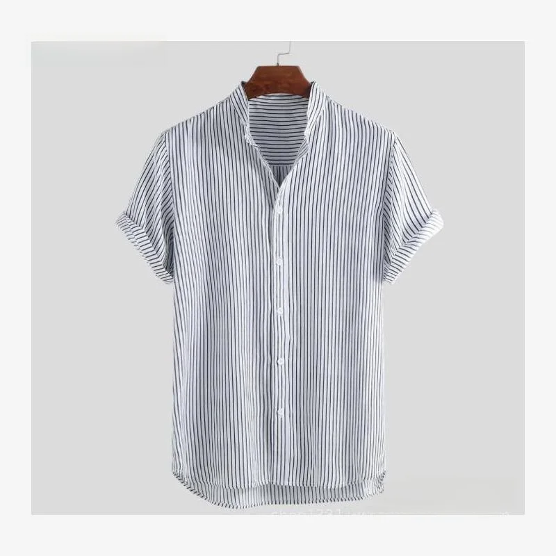 

Повседневная одежда больших размеров в полоску для мужчин 4XL ort Sve с воротником-стойкой, повседневная одежда, всесезонная, молодежная, без бренда