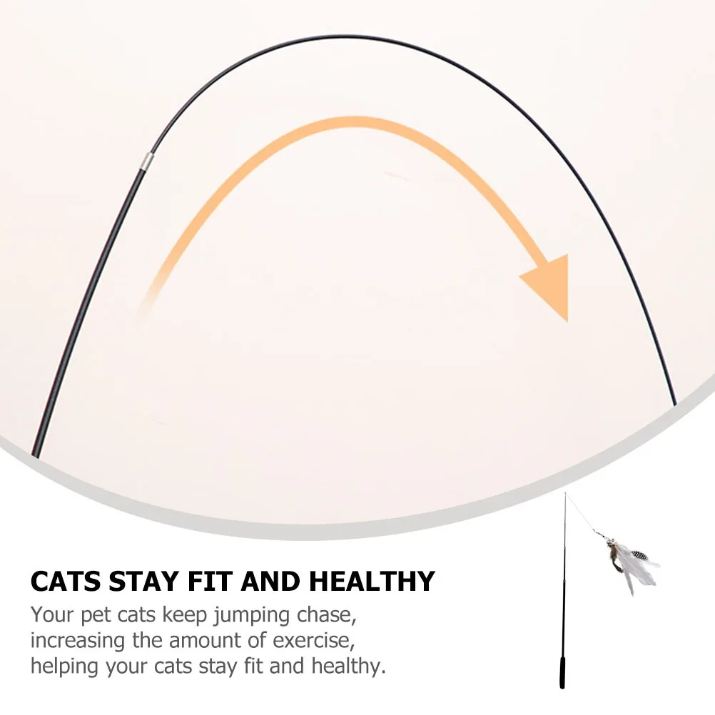 

Cat Teasing Fishing Pole Telescopic Kitten Teasing Stick Black Pet Chasing Cat Wand Kitten Teaser