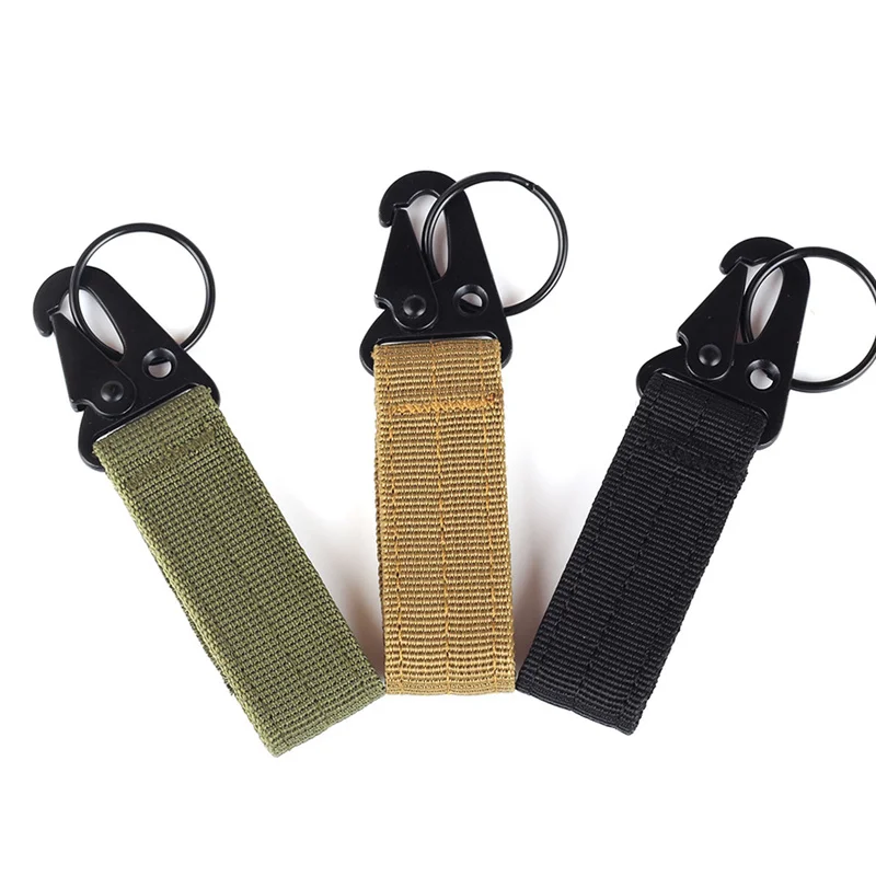 3 stücke Taktische Gürtel Keeper mit Schlüssel Clip für Duty Getriebe Gürtel Schlüssel Halter Nylon Gurtband Haken Reise Rucksack Schlüssel kette Schnalle