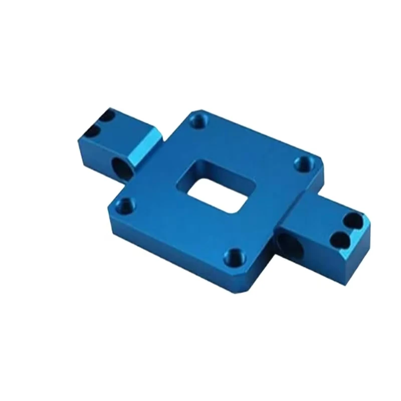 CNC Custom Machined Aluminum Alloy Blue Anodized porous Mechanical Support Frame Mechanical Positioning Mounting Plate