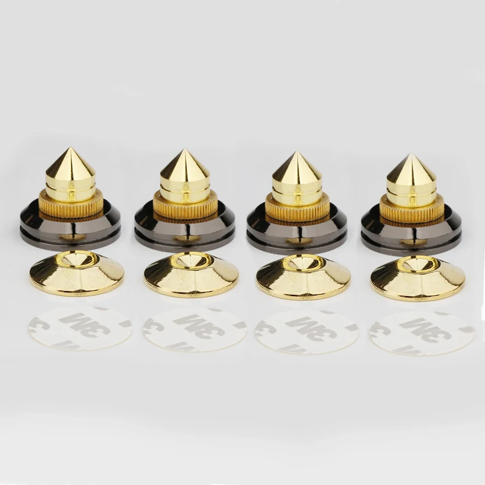 4 pçs 28*25mm spesker stands picos pés de bronze alta fidelidade áudio alto-falante amplificador plataforma giratória isolamento pico pés cd player dac