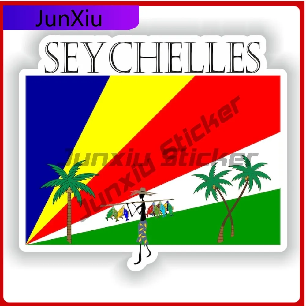 

Seychelles Flag Map Shape Outline Badge Vinyl Car Sticker Motorcycle Stickers Car Decoration Personalised Refit Decals For Cars