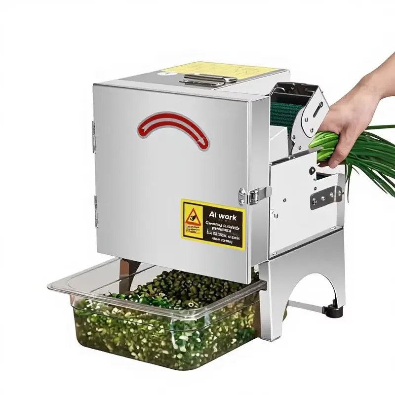 220V Automatic Electric Vegetable Cutter Slicer for Home Kitchen Snack Preparation Stainless Steel Blade Food Processor