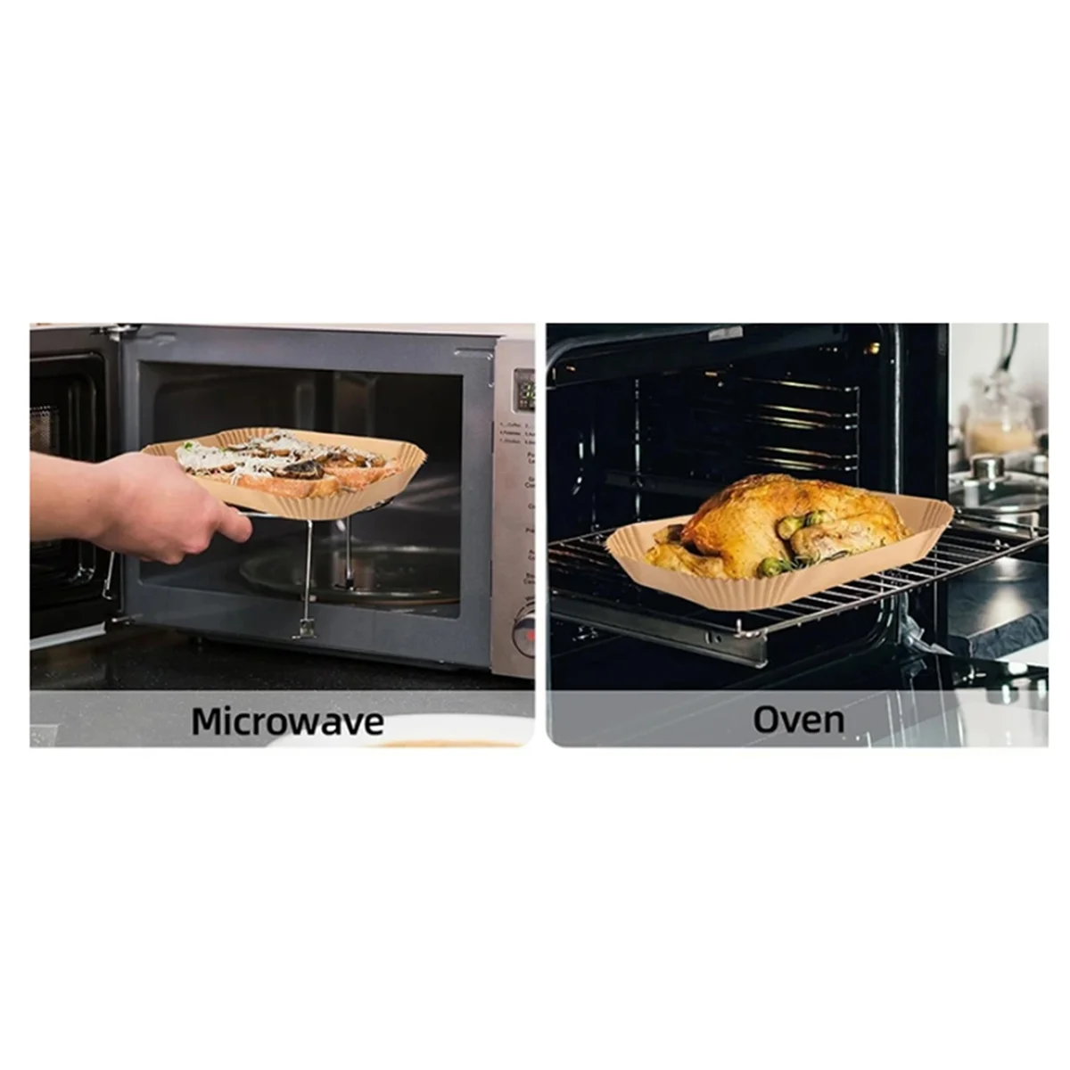 

ABYA Rectangle Disposable Air Fryer Paper Non-Stick Airfryer Baking Paper Liner Oilproof for Foodi Dual Zone Basket