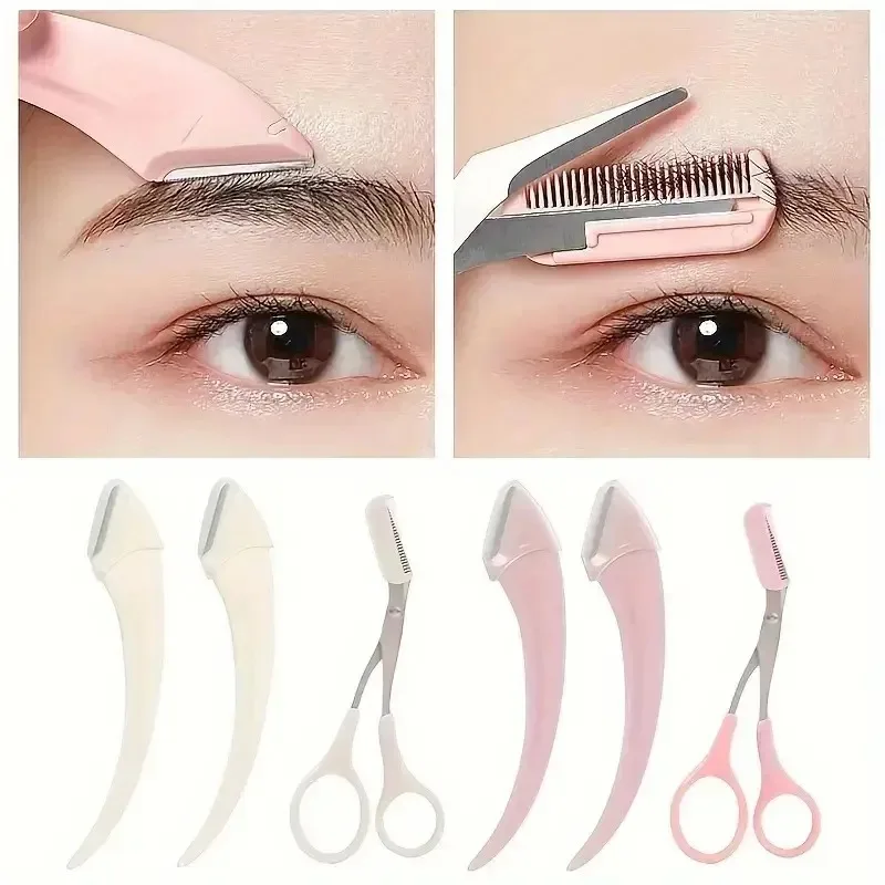 

Professional Curved Eyebrow Trimmer Set for Women Men with Comb, Easy to Use Beauty Tools