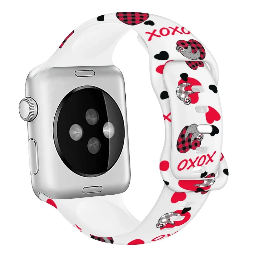 Valentine Day Silicone Strap For Apple Watch Strap Ultra 3 2 49mm 45mm 44mm 42mm 46mm Gift Bracelet iWatch 11 10 9 8 7 6 5 4 SE