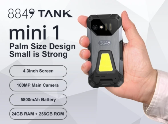 

8849 TANK MINI, ЦП MT6789 120 Гц, 4,3 дюйма, 4G Φ внешняя и красно-синяя, смартфон Android 13, 12 Гб ОЗУ, 256 ГБ