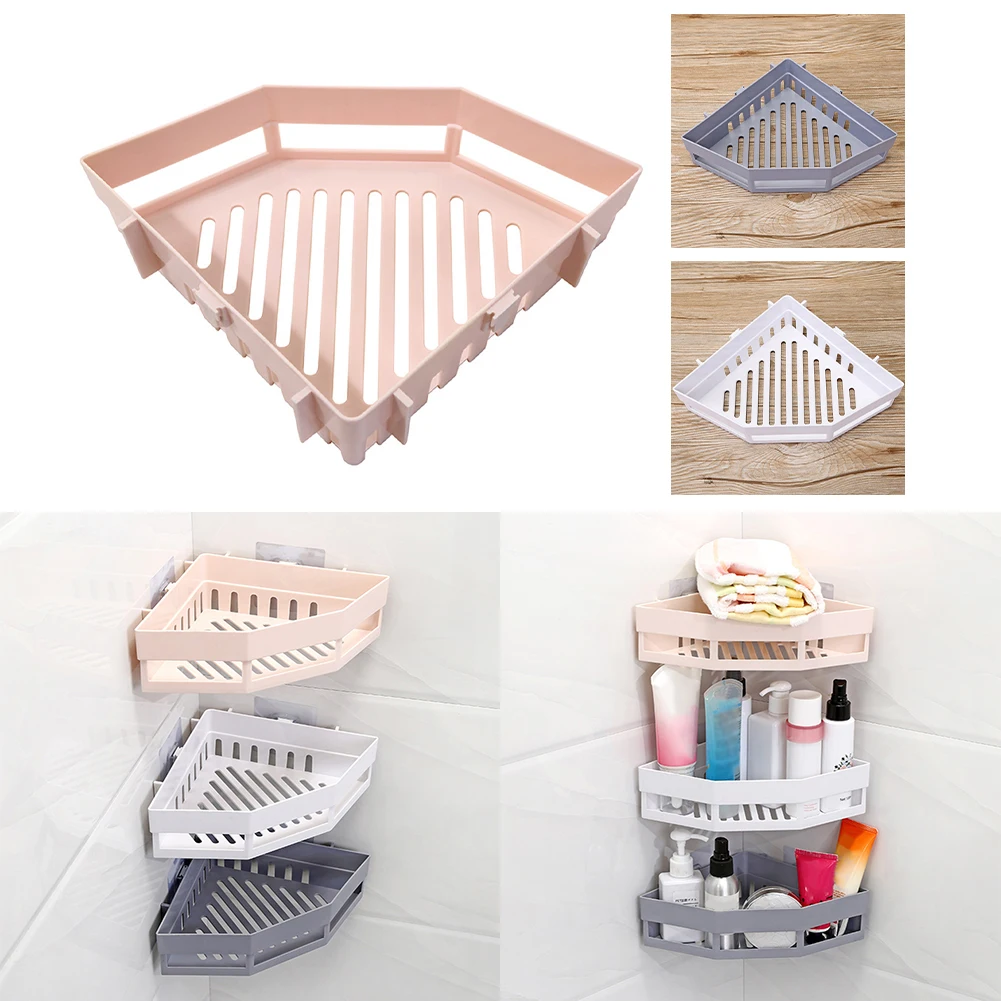 

White Durability Grey Khaki Triangle Storage Rack Toilet Storage Rack Kitchen Bathroom Toiletries Rack Storage Triangle