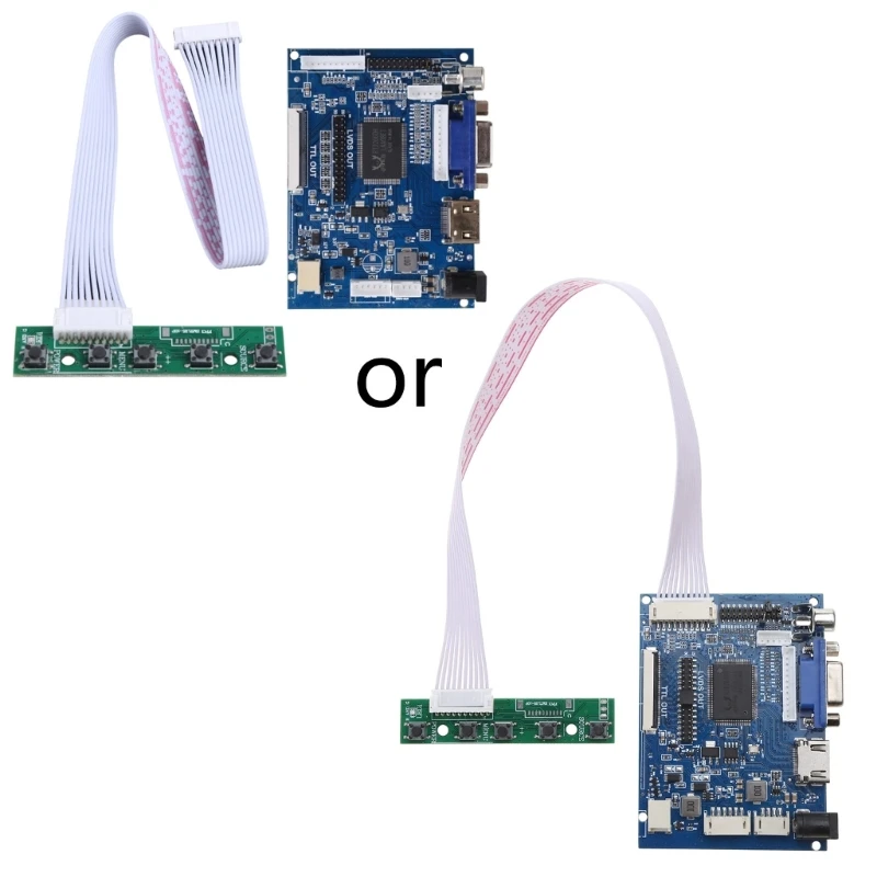 

LCD Display 50Pin Universal TTL LVDS Controller Board 1.2 VGA 2AV for AT070TN90 92 94 Driver Board Set