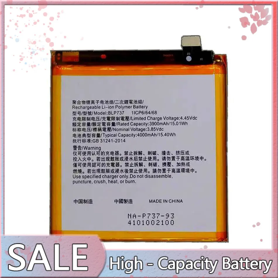 

Mobile Phone Battery Lightweight Reliable Power For Oppo Reno 2F 2Z BLP737 4000Mah