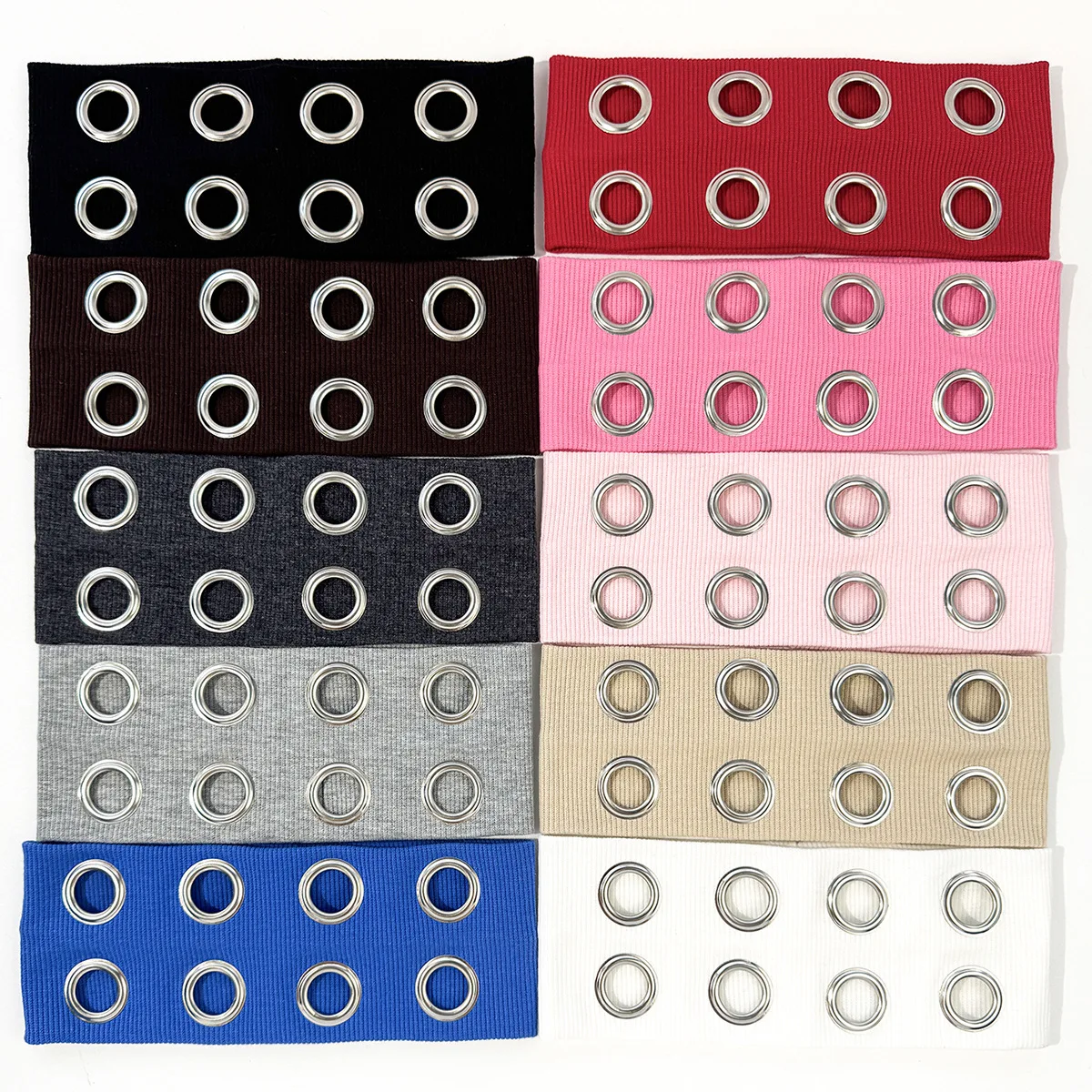

Hip-hop Headband Punk Hollowed-out Air Eye Eyelets Wide Elastic Stretchy Metal Rock Steampunk for Headbands Hair Accessories