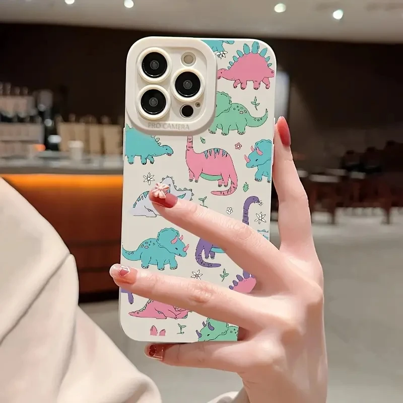 Cartoon Dinosaur Soft Phone Case for Samsung Galaxy S24 S23 Ultra S22 S21 FE A14 A15 A34 A35 A52 A53 A54 A55 5G Shockproof Cover