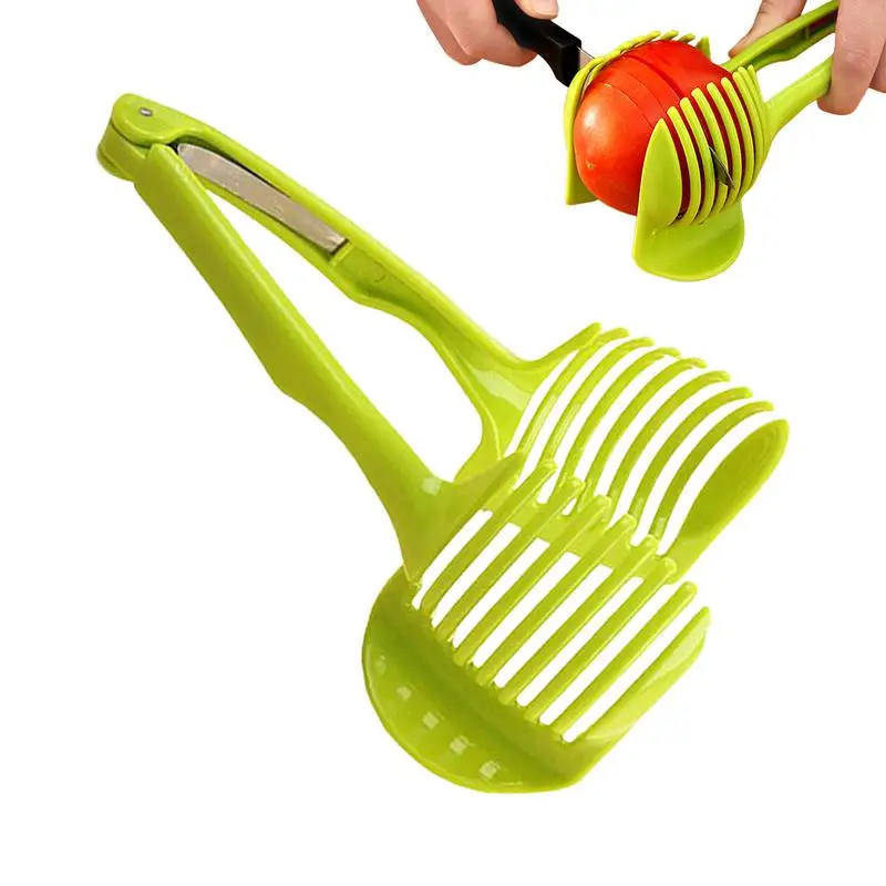 Stainless Steel Kitchen Handheld Orange Lemon Slicer Tomato Cutting Clip Fruit Slicer Onion Slicer KitchenItem Cutter Accessorie