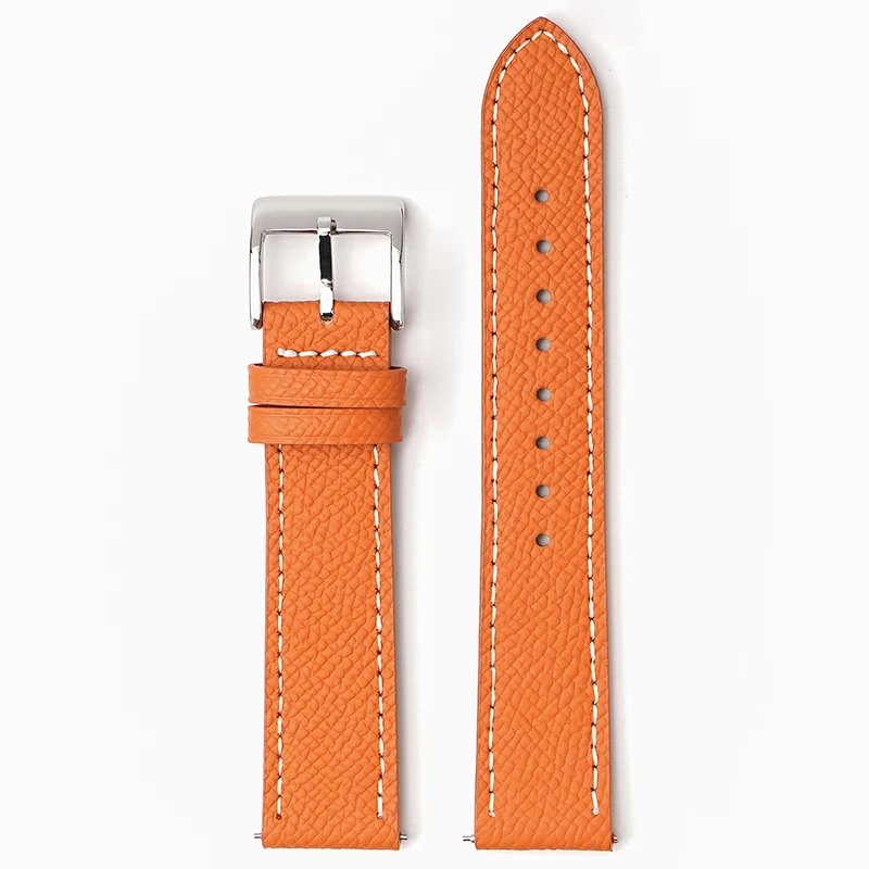 Epsom Uhrenarmband 18 mm 19 mm 20 mm 22 mm Kalbsleder-Uhrenarmband Schnellverschluss-Uhrenarmband Handgefertigter Armbandgürtel mit Palmenmuster – Detail 18
