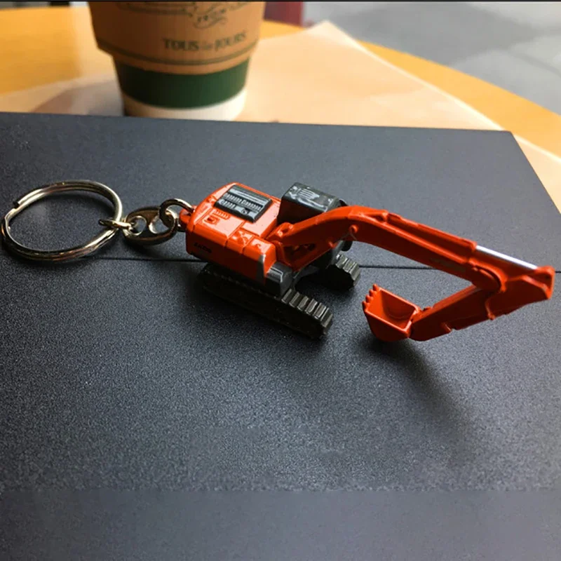 Diecast Mini Engineering Vehicle Keychain Alloy Model Toy for