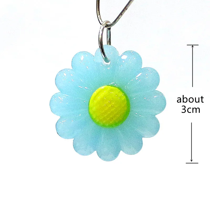 Lovely Daisy Flower Charm Pendant Mini Sunflower Glass Bead Ornaments For DIY Women Jewelry Necklace Bracelet Making Accessories