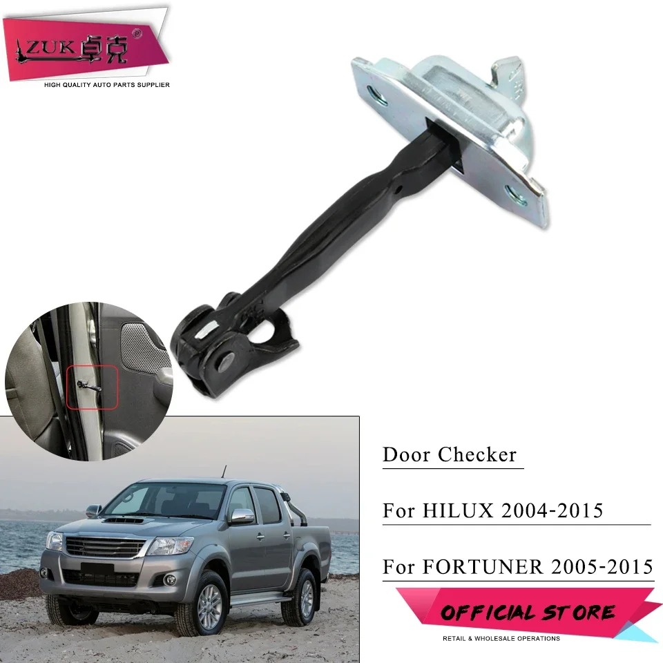 ZUK Car Door Check Strap Hinge Arm Stopper Checker Open Limited Actuator For Toyota Hilux Vigo 2004-2015  Fortuner 2005-2015