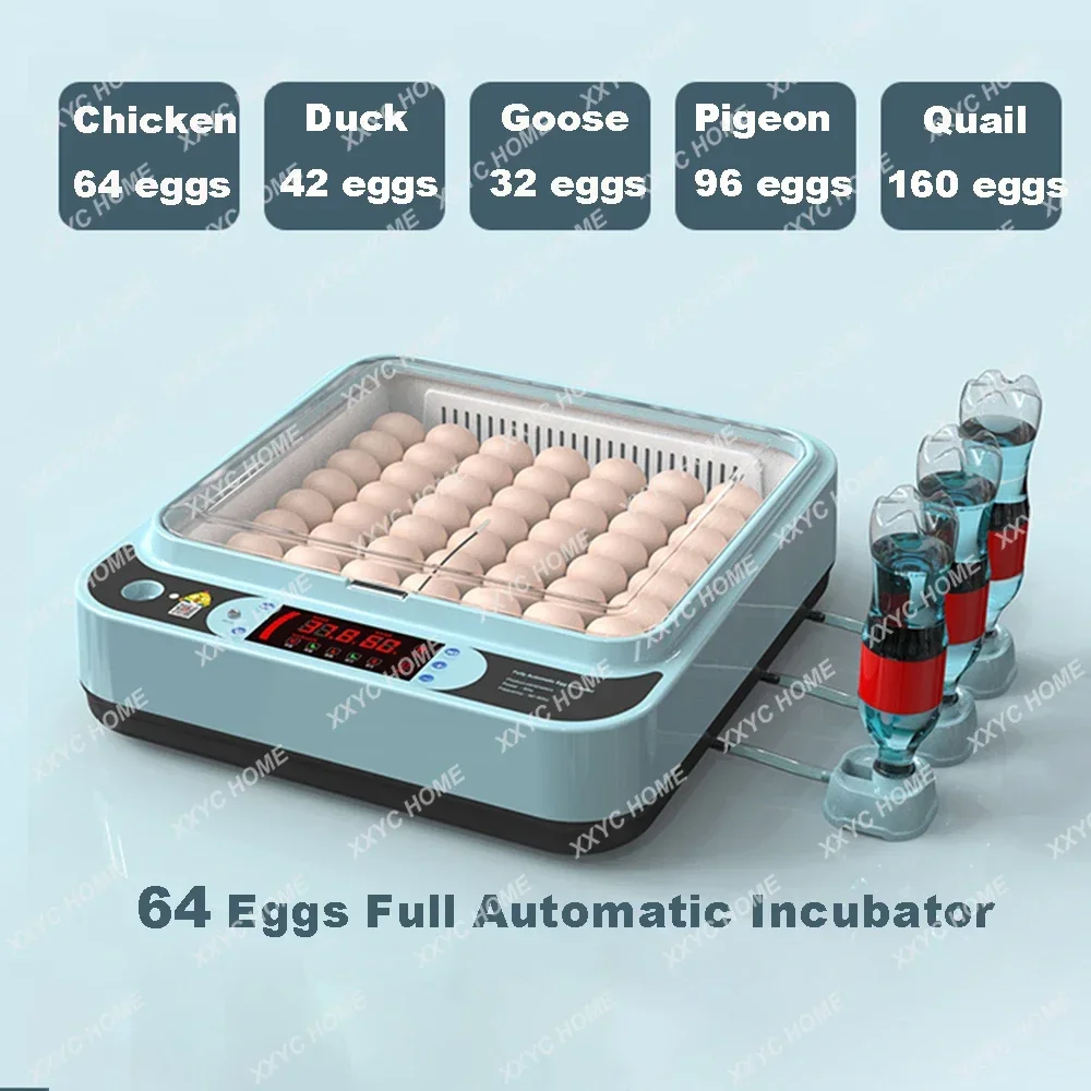 64 Eggs Chicken Bird Incubator Eggs Hatching Machine for Hatching Chicken Duck Quail Automatic Intelligent Farm Supplies