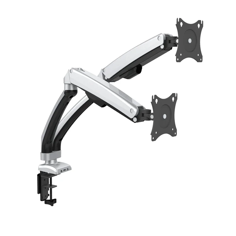 Ergonomic Height Adjustable Pneumatic Computer Mount Stand Double Arm