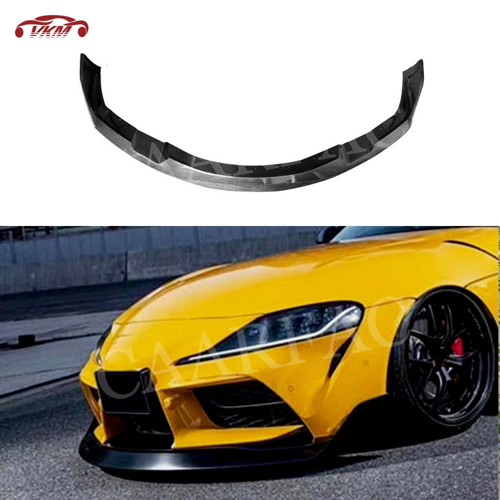 

Carbon fiber Material Front Bumper Lip Chin Spoiler FRP Black Bumper Covers For Toyota Supra A Style 2019 2020