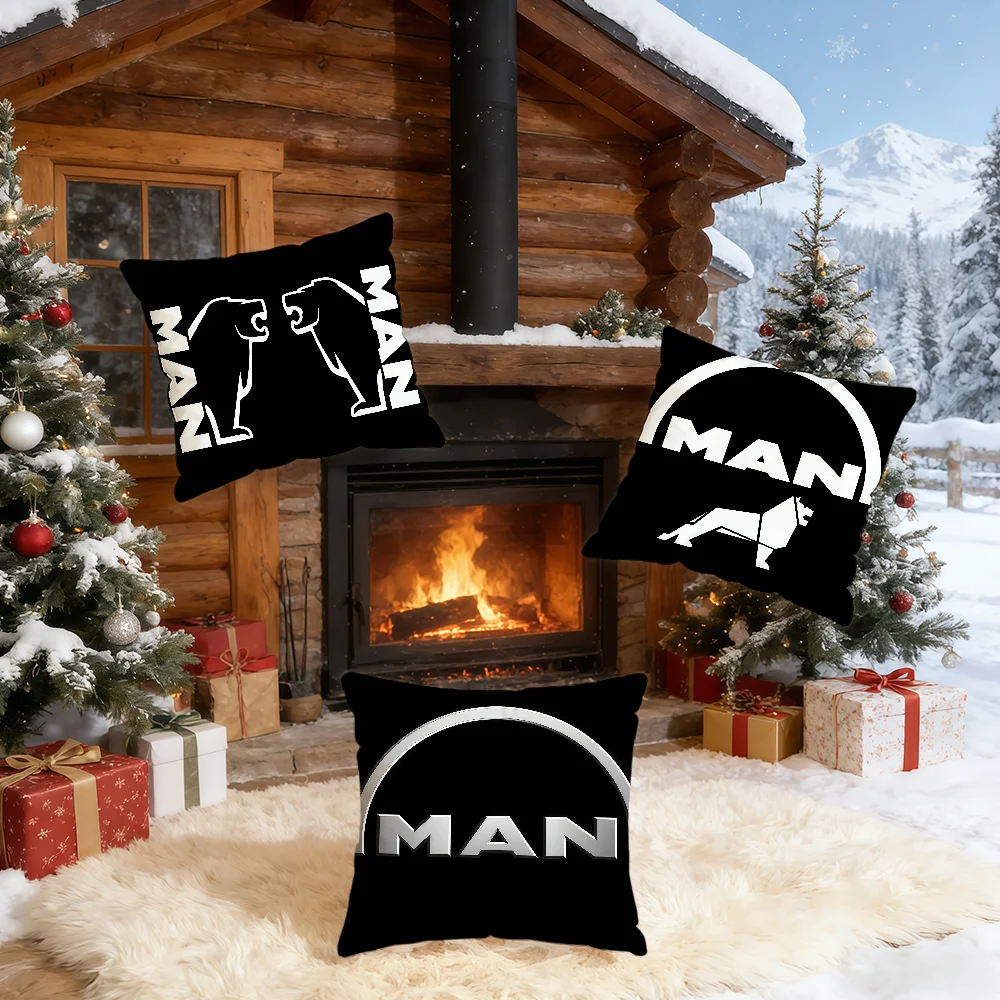 Cool M-Man T-Truck Fashion Logo cushion cover Home Office Birthday Anniversary Gifts Soft Skin Friendly Cushion Cover