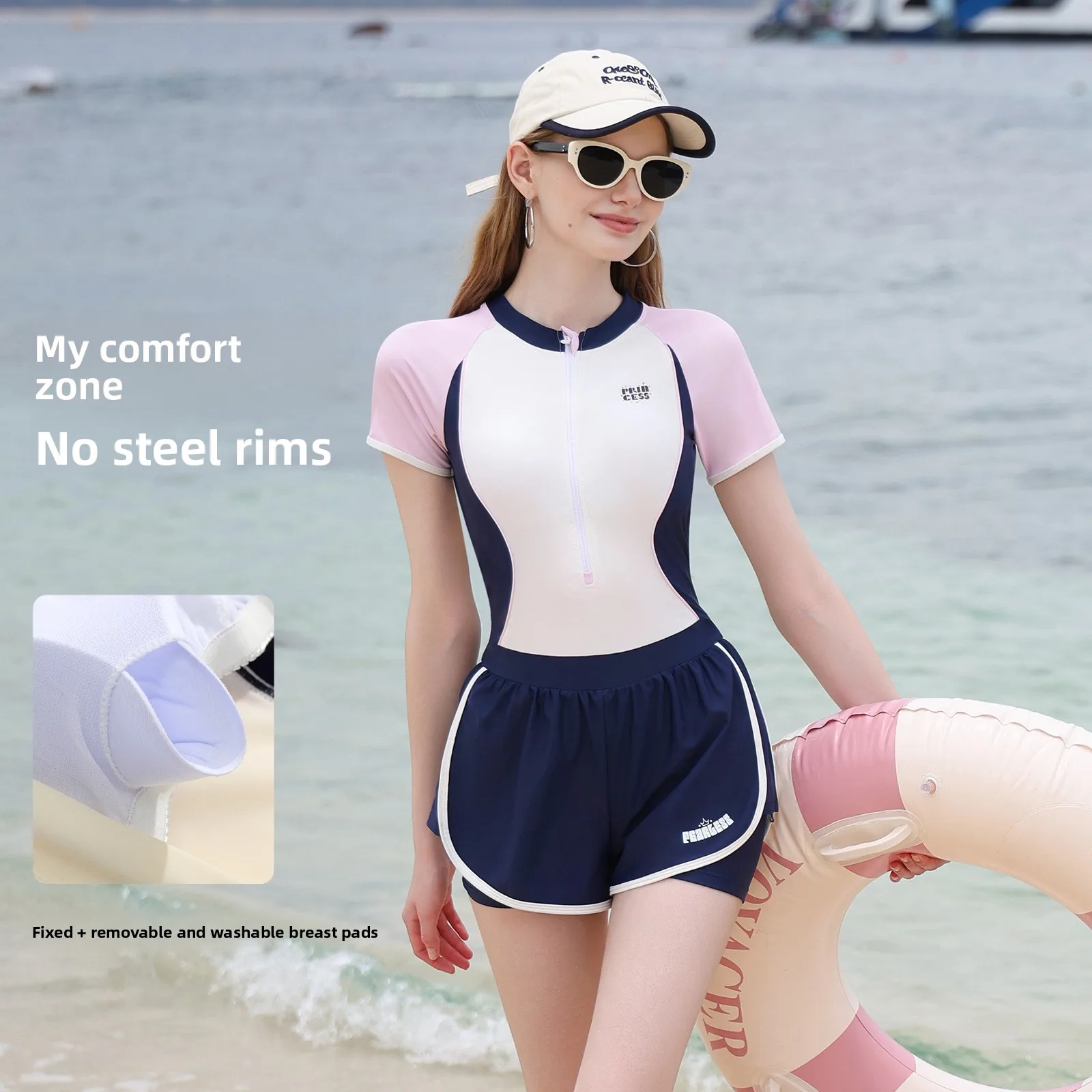 Traje de baño de Disney para mujer, cubierta para el vientre y traje de baño conservador fino de una pieza, traje de baño para vacaciones en la playa en aguas termales