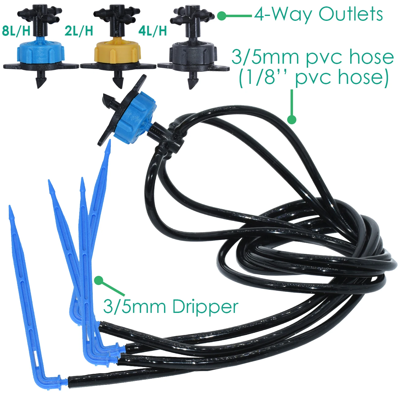 KESLA-sistema de riego automático para invernadero, sistema de riego por goteo de 4 vías, 3/5mm, transmisor de flecha de 2 vías para jardín, planta