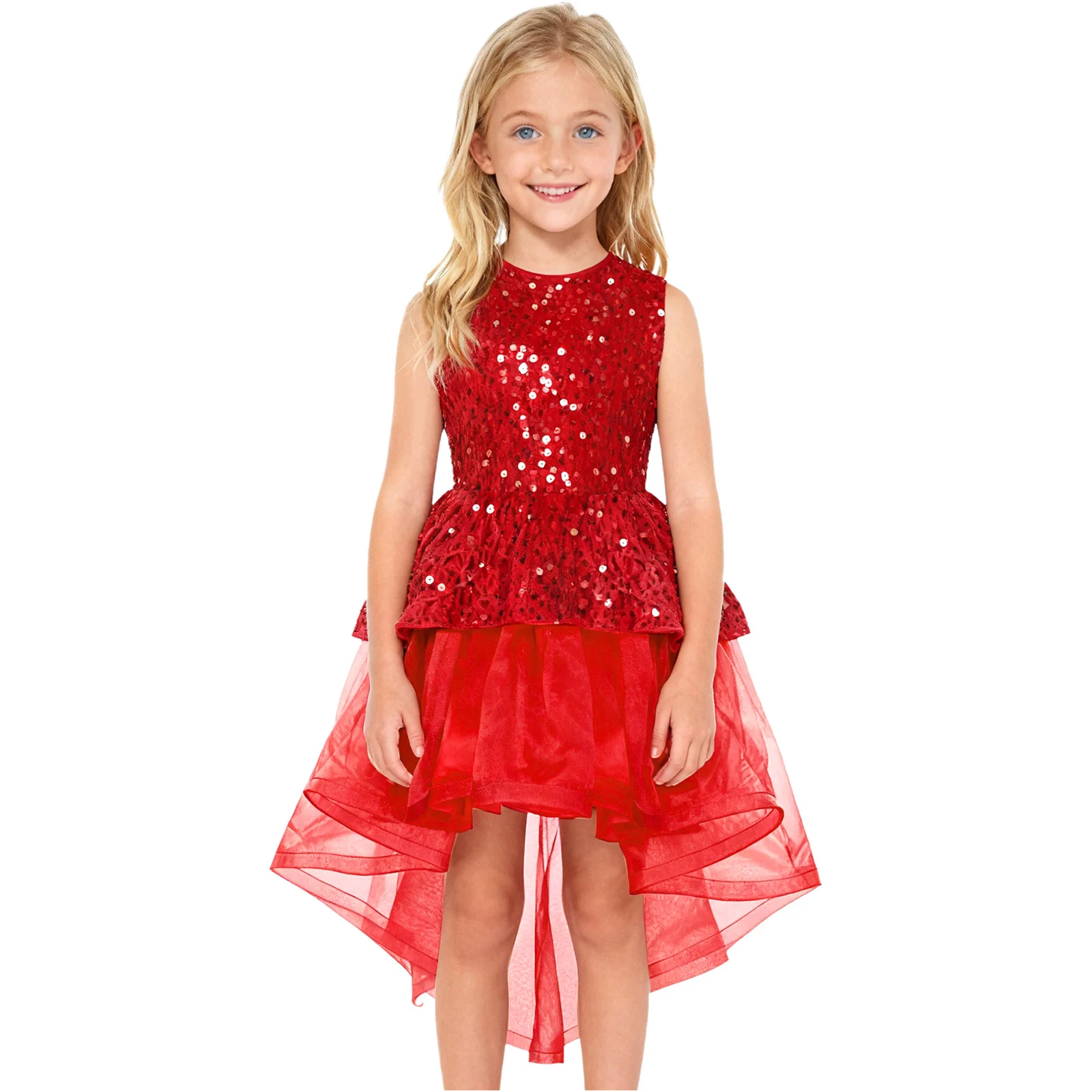 الفتيات الحديثة اللاتينية رقص الجاز زي الترتر عالية منخفضة توتو فستان الأميرة رداء حفلات Dancewear فساتين الأداء المتدرج