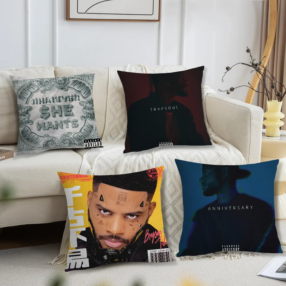 Rapper Bryson Tiller Trapsoul cushion For Bedroom Car Coffee Shop Room Soft and Living Room Sofa Decorative Pillow Cover Case