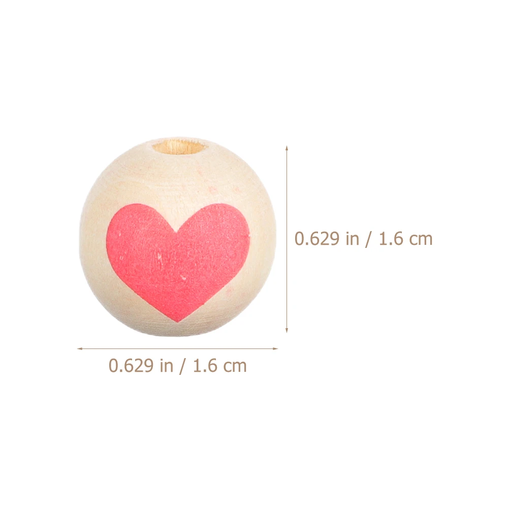 

100pcs Valentine'S Day Wooden Heart Beads Diy Jewelry Making Craft Supplies Decorative Pendant For Wife Girlfriend Gift